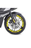 Sarı Bajaj Pulsar RS200 Geniş Jant Sticker Etiket Modeli