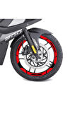 Kırmızı Bajaj Pulsar RS200 Geniş Jant Sticker Etiket Modeli