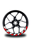 CFMOTO 450SR Jant Sticker Yarım Daire İç & Dış Üçgen Kaplama Etiket Modeli Kırmızı -