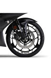 Beyaz Yamaha YZF R25 Geniş Jant Sticker Etiket Modeli