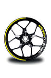 CFMOTO 450SR Jant Sticker İç Yazılı Yarım Dış Daire Şerit Etiket Modeli Neon Yeşil (Sarı)