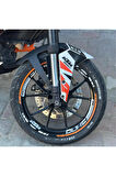 KTM DUKE 125/250/390 Motosiklet Jant Sticker Etiket Modeli İç & Dış Set Turuncu