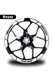Beyaz Bajaj Pulsar RS200 Geniş Jant Sticker Etiket Modeli
