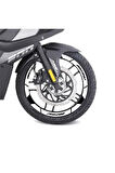 Beyaz Bajaj Pulsar RS200 Geniş Jant Sticker Etiket Modeli