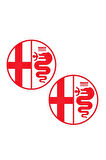 Alfa Romeo Otomobil Yan Kapı Logo Sticker Etiket Modeli