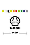 Shell Sponsor Marka Tek Renk Sticker Etiket