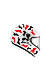 Siyah Kırmızı Kamuflaj Kask Sticker Modeli