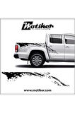 VOLKSWAGEN AMAROK DÖKÜLEN BOYA DESENLİ STICKER ETİKET MODELİ