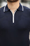 Erkek Polo Yaka Yarım Fermuar Tişört