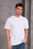 Erkek Relax Fit Bisiklet Yaka %100 Pamuk Rahat Kesim Basic Tişört