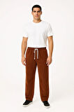 Erkek Fitilli Kadife Cepli Buggy Pantolon Oversize Rahat Kalıp - Kahverengi