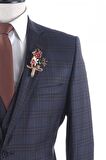 Jan Carlucci Yünlü  Slimfit Yelekli Drop 6 Takım