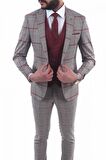 Jan Carlucci Kombinli Slimfit Yelekli Drop 6 Takım