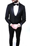 Jan Carlucci Slimfit Şal Yaka Damatlık Takım Ceket - Yelek - Pantolon - Gömlek - Papyon