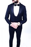 Jan Carlucci Slimfit Şal Yaka Damatlık Takım Ceket - Yelek - Pantolon - Gömlek - Papyon