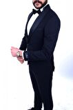 Jan Carlucci Slimfit Şal Yaka Damatlık Takım Ceket - Yelek - Pantolon - Gömlek - Papyon