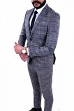 Fonte Falcao Kombinli Slimfit Yelekli Drop 6 Takım-Koyugri