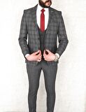 Fonte Falcao Slimfit Yelekli Drop 6 Takım-Gri