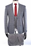 Jan Carlucci Slimfit Yelekli Drop 6 Takım-Gri