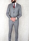 Jan Carlucci Slimfit Yelekli Drop 6 Takım-Gri