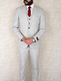 Jan Carlucci Slimfit Yelekli Drop 6 Takım-Gri