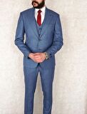 Jan Carlucci Slimfit Yelekli Drop 6 Takım-Mavi