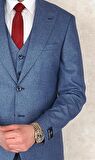 Jan Carlucci Slimfit Yelekli Drop 6 Takım-Mavi