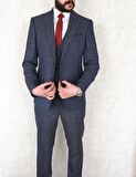 Jan Carlucci Slimfit Yelekli Drop 6 Takım-Lacivert
