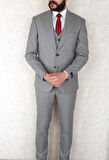 Jan Carlucci Slimfit Yelekli Drop 6 Takım-Gri