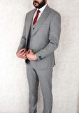 Jan Carlucci Slimfit Yelekli Drop 6 Takım-Gri