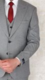 Jan Carlucci Slimfit Yelekli Drop 6 Takım-Gri