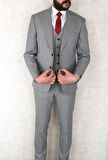 Jan Carlucci Slimfit Yelekli Drop 6 Takım-Gri