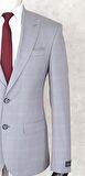 JAN CARLUCCİ Erkek Slim Fit Sivri Yaka Gri Drop 6 Ceket