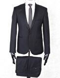 Jan Carlucci Slim Fit Şal Yaka-Tek Yırtmaç Siyah Drop 6 Damatlık Takım