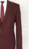 JAN CARLUCCİ Yünlü Erkek Regular Fit Mono Yaka Bordo Drop 4 Tek Ceket