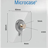 Microcase Güçlü Plastik Yapışkanlı Hanger Banyo Mutfak Eşya Vb. Ürün Askılığı AL4465 - 2 Adet