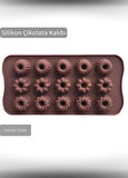 Karışık Çiçek Desen Çikolata Kalıbı BPA FREE Buz Kalıbı Silikon Tatlı Kalıbı Yapışmaz Kalıp