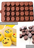 Karışık Emoji Çikolata Kalıbı BPA FREE Buz Kalıbı Silikon Tatlı Kalıbı Yapışmaz Kalıp