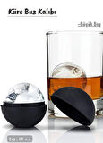 Küre Pro Buz Kalıbı Silikon Küre Çikolata Kalıbı Siyah Çap 60 mm