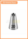 2D Kapalı Yıldız Desen Krema Duyu Büyük Boy Pasta Duyu Paslanmaz Çelik Krema Torbası Ucu 2.5x1.3x4.4 cm