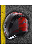 Rs Jet Carbon Ikonik Kırmızı Yarım Kask