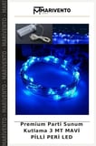 Premium Parti Sunum Kutlama 3 MT MAVİ PİLLİ PERİ LED