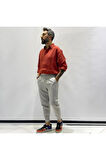Paçası Fermuarlı Jogger Pantolon Gri
