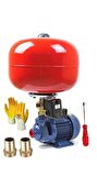 Qb60 0.75 Hp 24 Lt Tank Santrifüj Otomatik Hidrofor Pompa Paket Hidrofor 2 Kat 2 Daire Rekor Takımlı