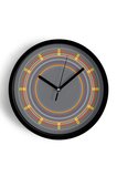 Soyut - Geometrik Temalı Modern Duvar Saati - 35cm - Önü Camlı Siyah Kasa - Sessiz Mekanizma