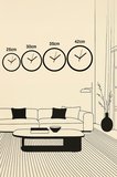 Soyut Tasarım Modern Duvar Saati - 35cm - Önü Camlı Siyah Kasa - Sessiz Mekanizma