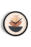 Soyut - Bohem - Geometrik Temalı Modern Duvar Saati - 35cm - Önü Camlı Siyah Kasa - Sessiz Mekanizma