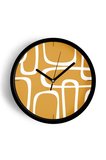 Soyut - Bohem - Geometrik Temalı Modern Duvar Saati - 35cm - Önü Camlı Siyah Kasa - Sessiz Mekanizma