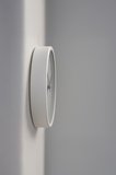 Soyut Gece Görüşü Modern Duvar Saati - 35cm - Önü Camlı Beyaz Kasa - Sessiz Mekanizma