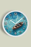 Yağlı Boya Duvar Saati – Sanatsal, Soyut, Bohem ve Manzara Temalı Modern Saat - 30cm - Beyaz Kasa